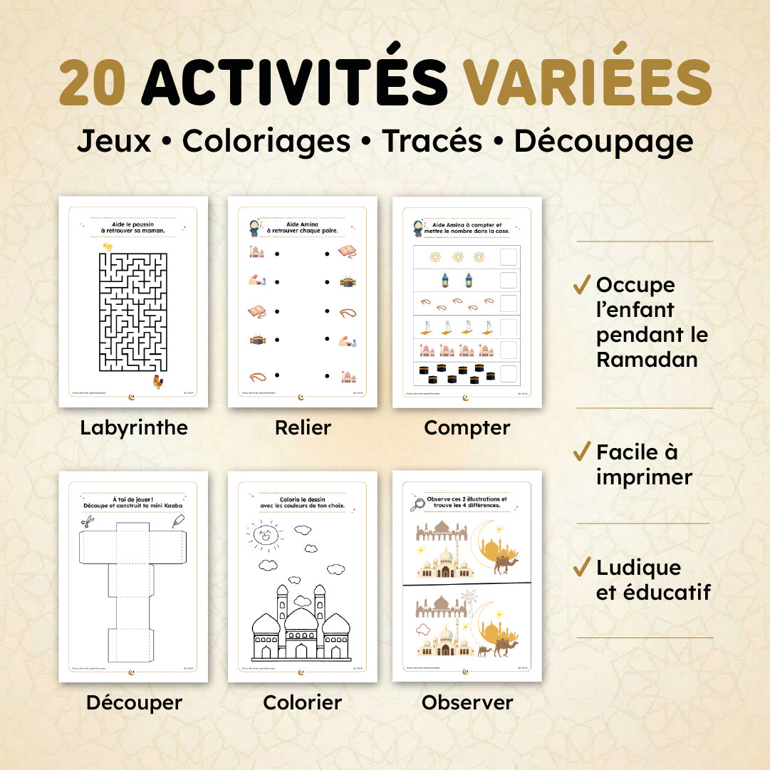 Pack of 20 Printable Activity Sheets – RAMADAN
