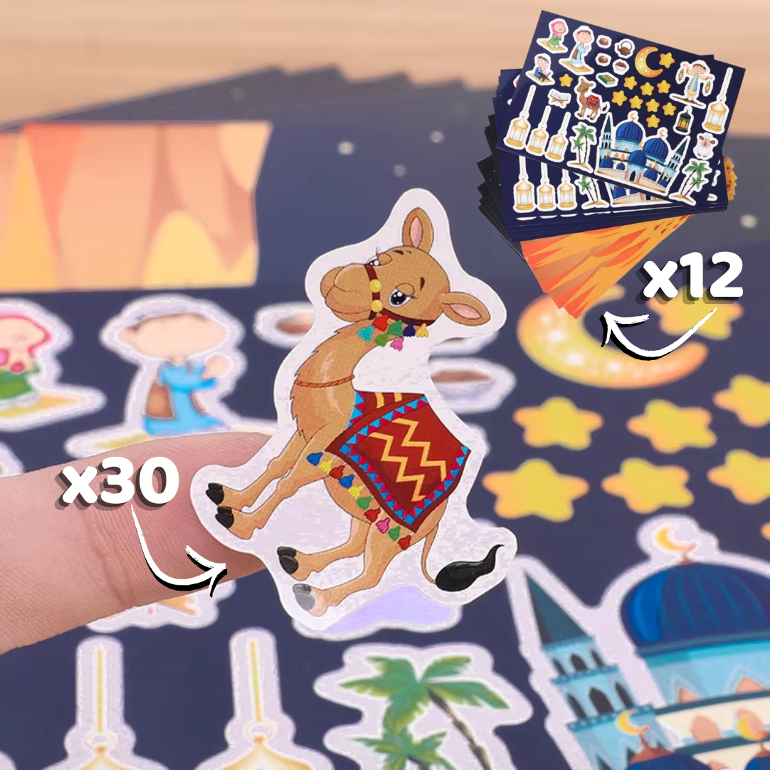 12 sheets of 30 Muslim stickers (360 stickers)